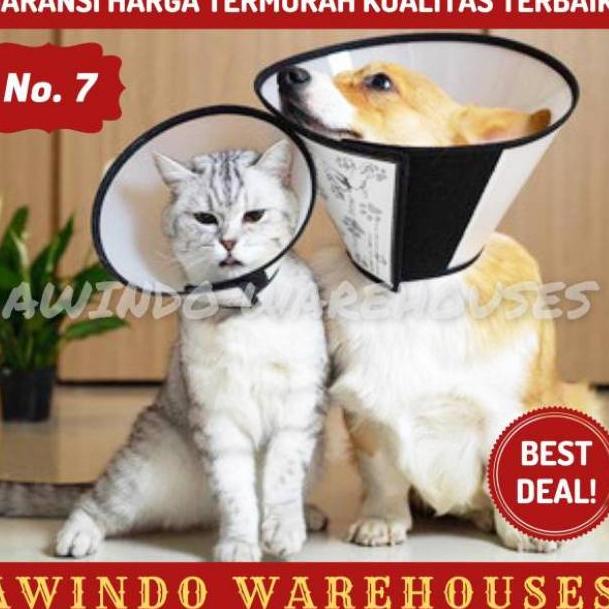 Z-&-C PET COLLAR CONE LINGKARAN PELINDUNG CORONG PENUTUP LEHER KEPALA ANTI BITE ANJING KUCING NO 7 O