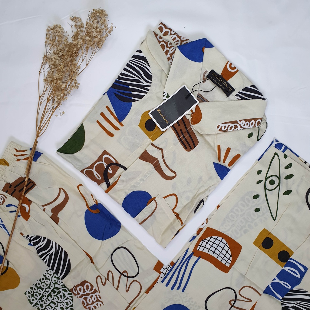 PIYAMA JUMBO LD 120 Rayon Premium One Set Pajamas / Sleepwear Daily Set-Khai 27C