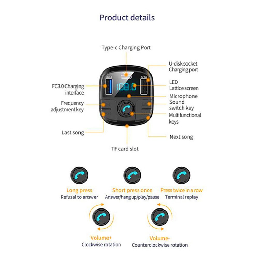 AKN88 - BT29 - Car Charger Dan Bluetooth FM Transmitter Speaker