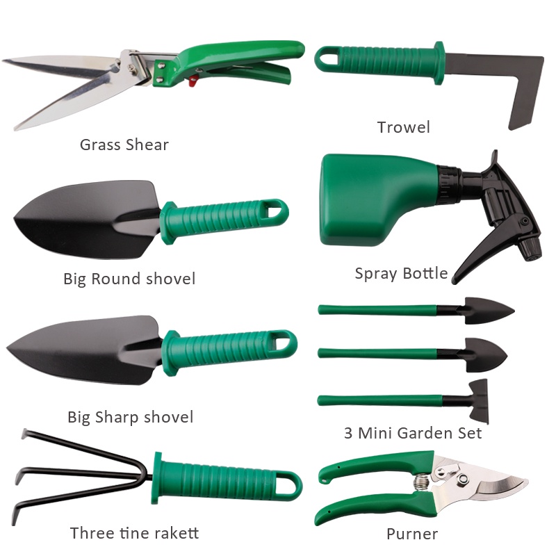 Mi.more 10Pcs/Set Sekop Tanaman Shovel Spade Gardening Tools Taman Alat Set Multifungsi Taman Kit