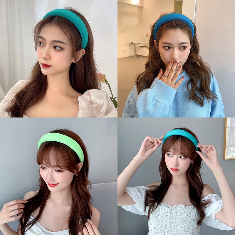 MAdley Headband Korea Style Bando Busa Tebal Besar Premium Wanita Bandana Warna Jrena Cantik BND04