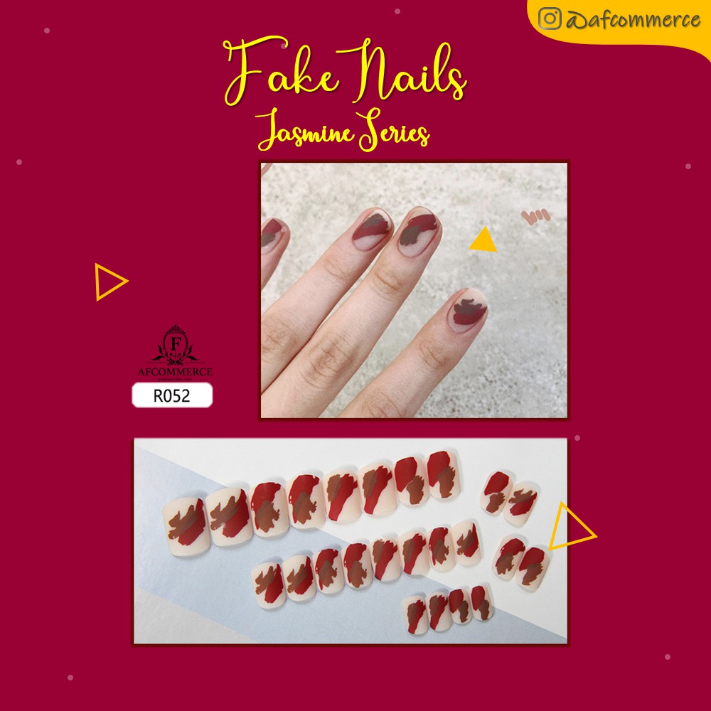 KUKU PALSU KARAKTER PRINTED NAILS JASMINE SERIES R0052 - MATTE