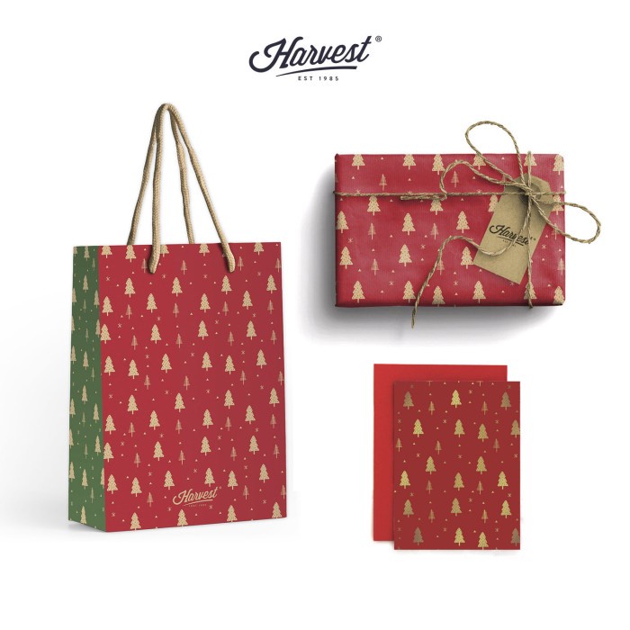 

Paket Paper Bag, Kertas Kado & Kartu Natal Harvest Wrap Kit - Red