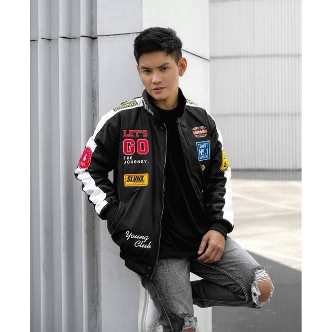 Jaket Nascar Slvhx Racing Team Jaket Salvio Hexia Jaket Parasut Salviohexia Jaket Pria Maroon Polet