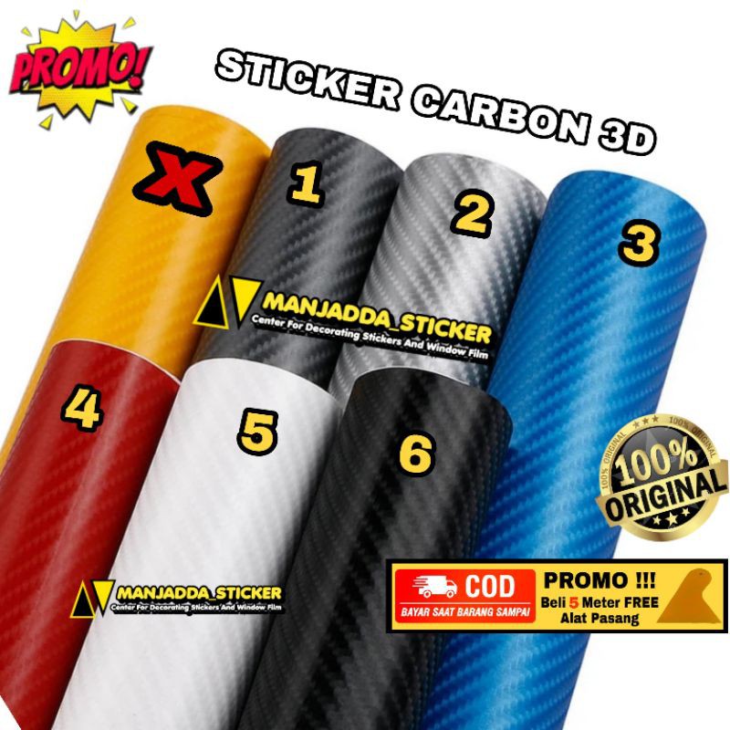 Stiker Skotlet Motor carbon 3D profix good quality