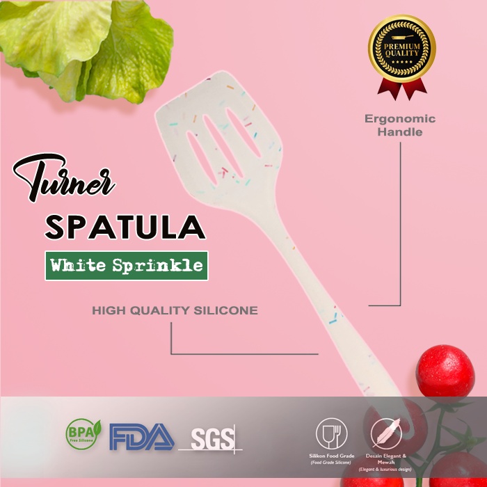 Spatula Tunner Putih Spinkle 2041 High Material Tahan Panas