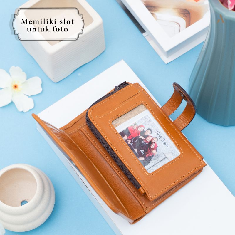 Dompet Kulit Wanita Lipat Wallet Kartu Kulit Sapi Asli Fashion Wanita Cewek Premium Original Branded