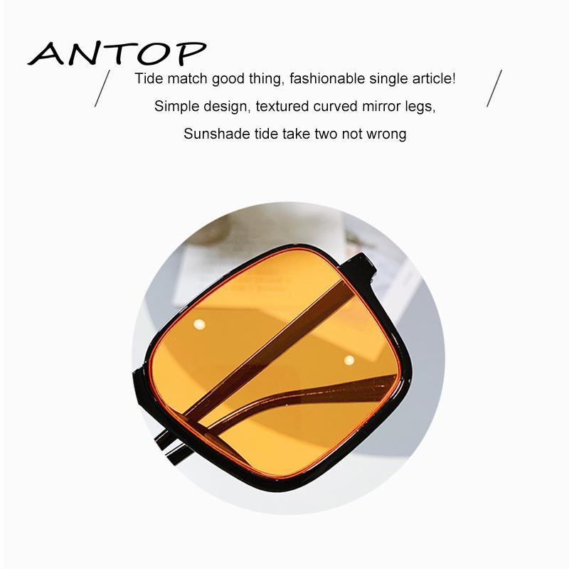 Kacamata Hitam Korea Retro Wanita Klasik Frame Kotak Besar Anti Radiasi Uv Untuk Sunglasses ANTOP