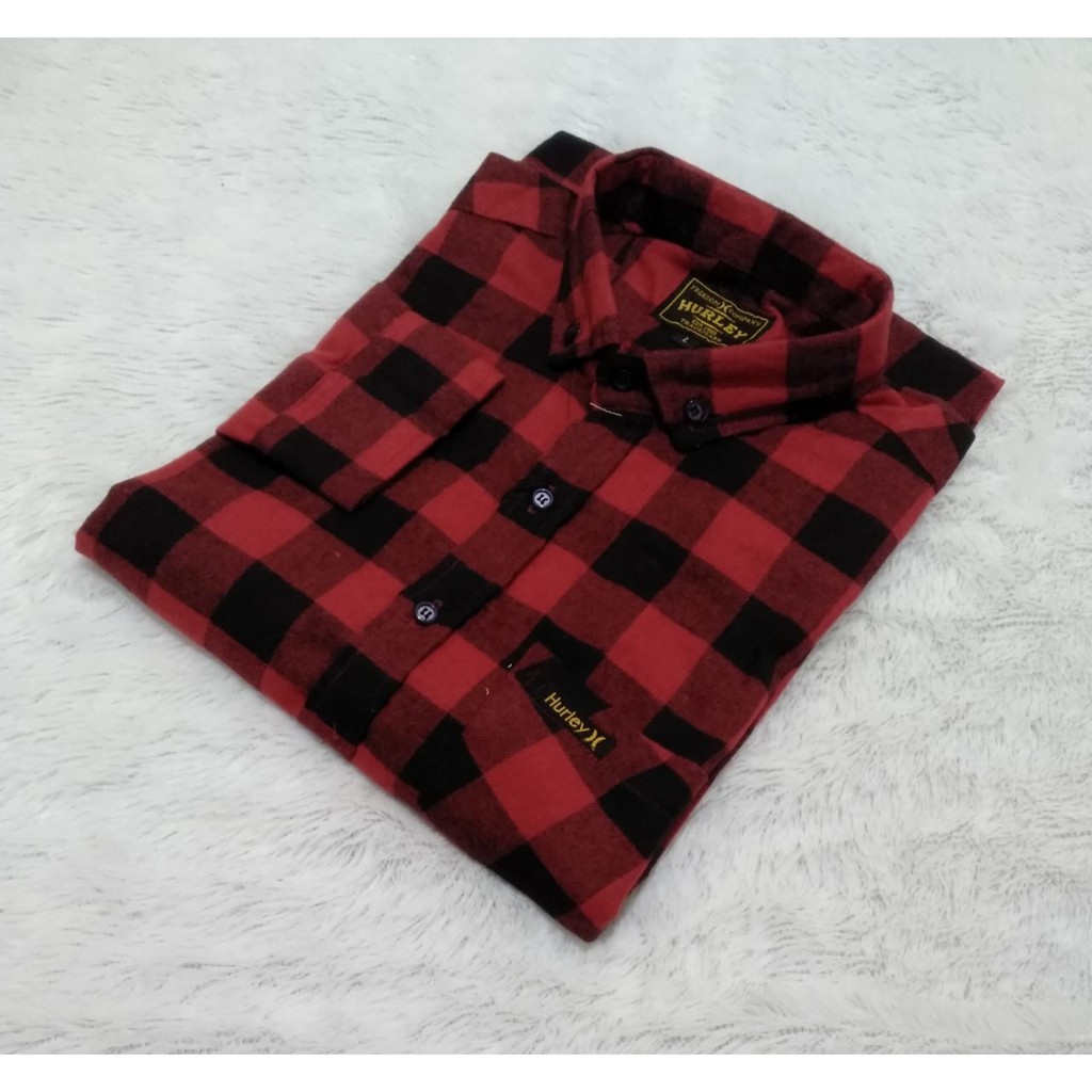 Baju Kemeja Kerja Lengan Panjang  Flanel  Varian Warna Dan Ukuran M - L Premium Bandung