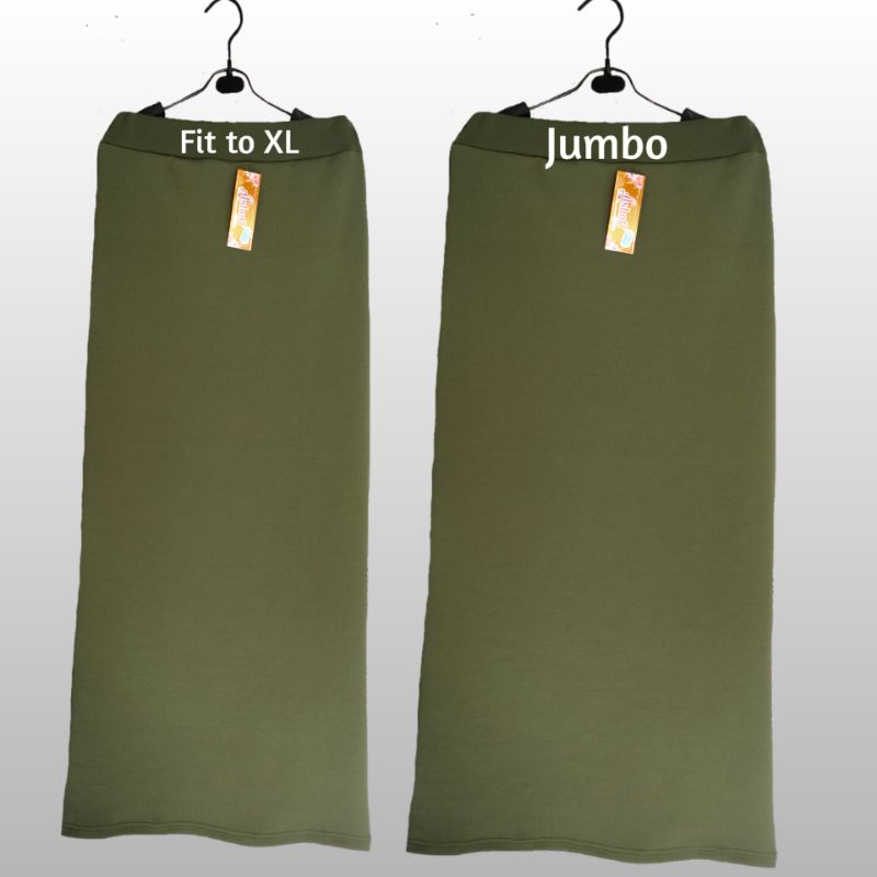 Rok Kerja Wanita Span Scuba Jumbo muat Bb 50kg sampai 80kg-Army Belah Belakang