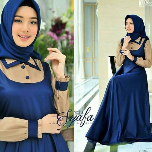 SYAFA MAXI, Maxi dress, dress pesta dress kondangan, dress muslim, gaun muslim, kekinian dress, ootd