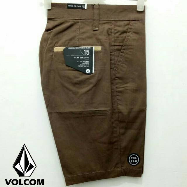 Celana pendek list volcom coklat tua