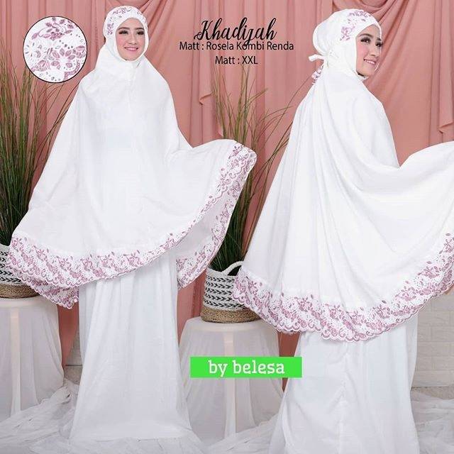 Mukena Khadijah Rosela Renda Putih