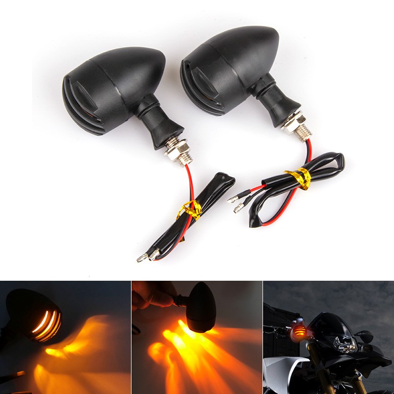 2 pcs Universal LED Sinyal Giliran untuk Sepeda Motor Panah Amber Lampu Belakang Berkedip Sinyal Lampu Rem Indikator