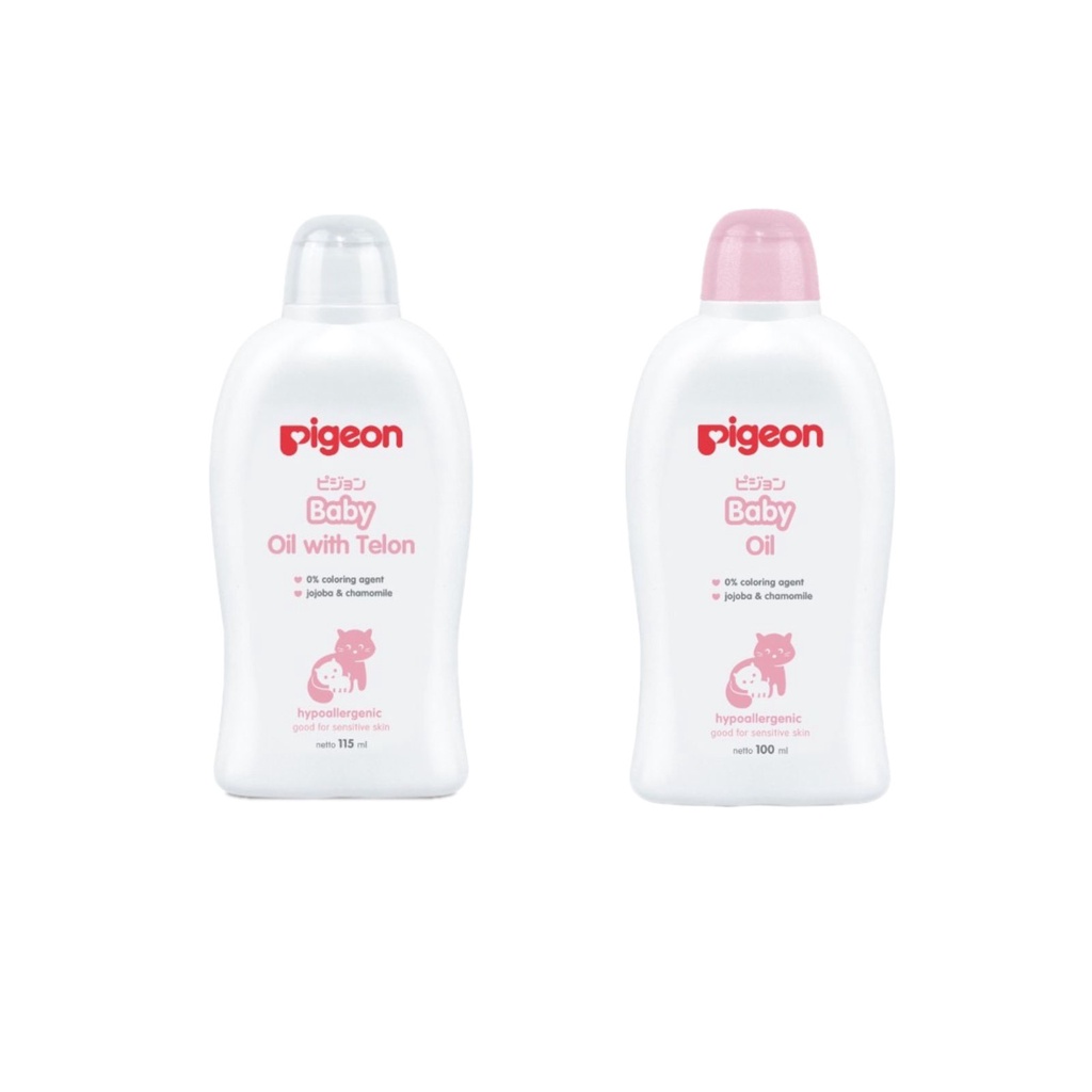 Castle - Pigeon Baby Oil With Telon 115ml - Baby Oil Chamomile 100ml - Pigeon