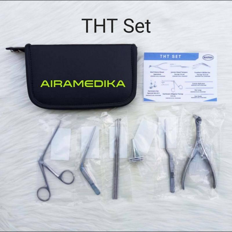 THT Set 9 item + Dompet / Alat Instrumen THT Komplit Fullset Stainles Steell