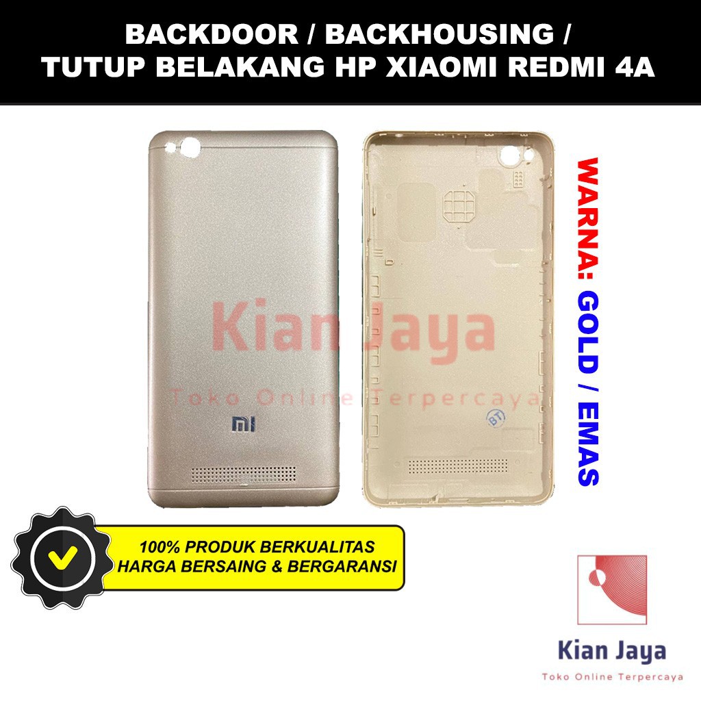 Backdoor Xiaomi Redmi 4A Back Cover Tutup Belakang Baterai Cassing Casing Backcase Original