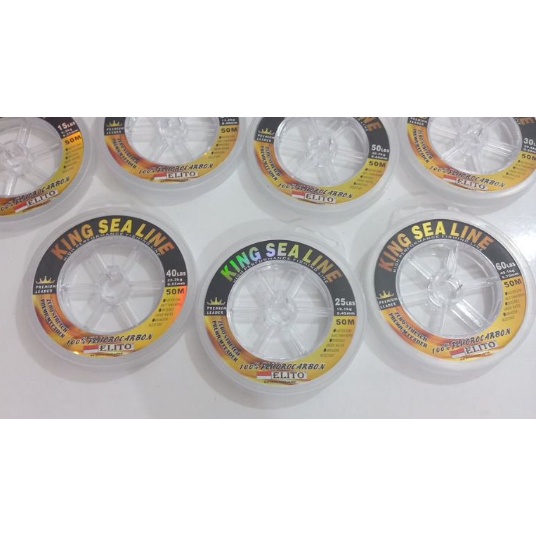 Senar Pancing Shock Leader King Sea Line Elito 100% Fluorocarbon Japan Material