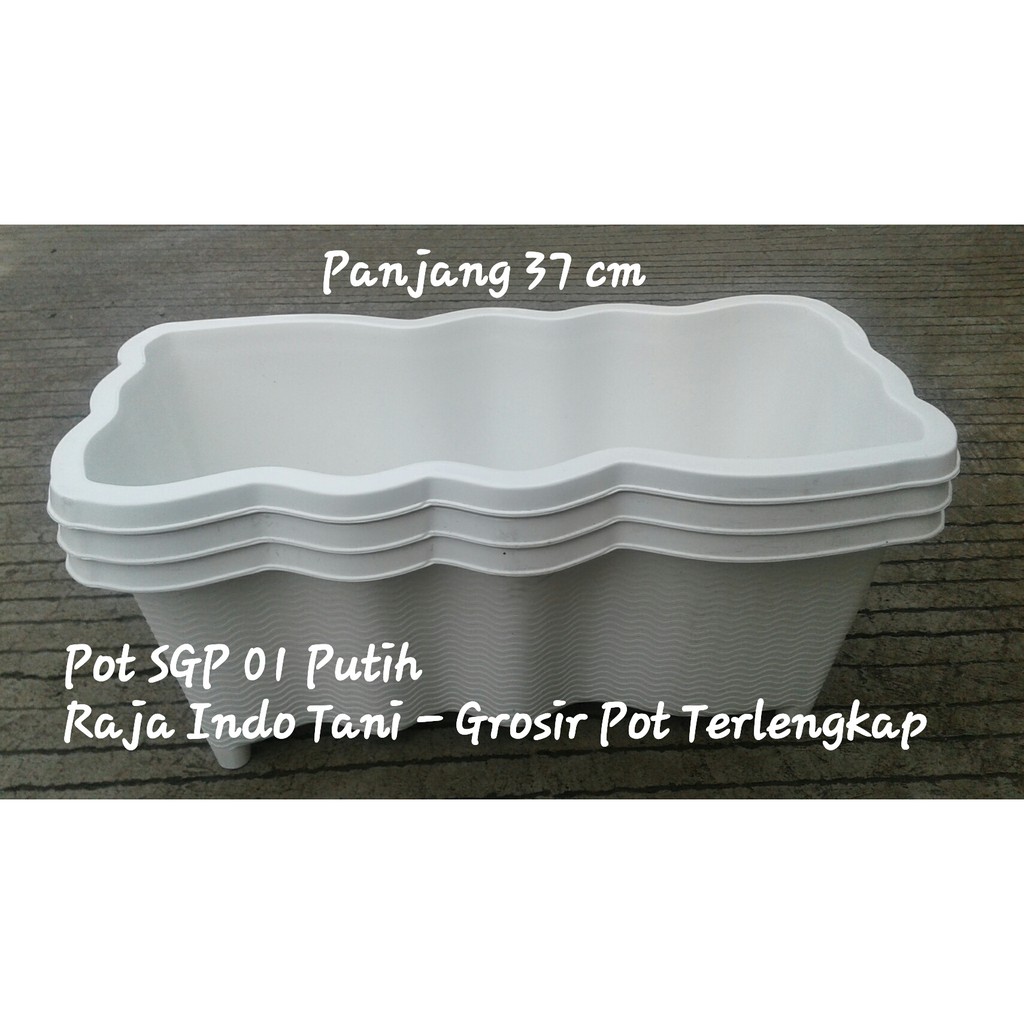 3 Pcs Pot Sgp 01 Putih Pot Plastik Panjang 37cm Bibit Bunga Putih