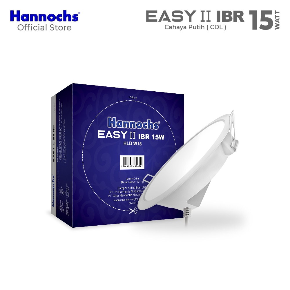 Hannochs Downlight LED EASY II 15W IBR Cahaya Putih