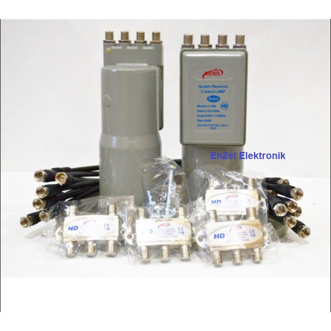 Matrix LNB C Band 2 in 1 Kwarto Kuarto (2 satelit 4 receiver) 2 in 4output