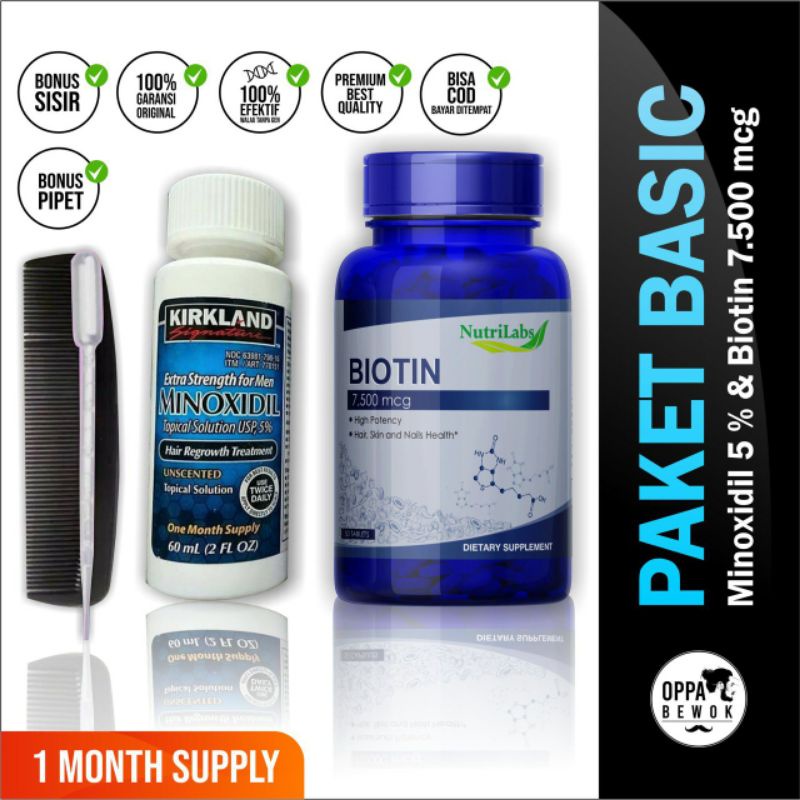 MINOX &amp; BIOTIN 7.500 Mcg TERBARU penumbuh brewok rambut alis jenggot