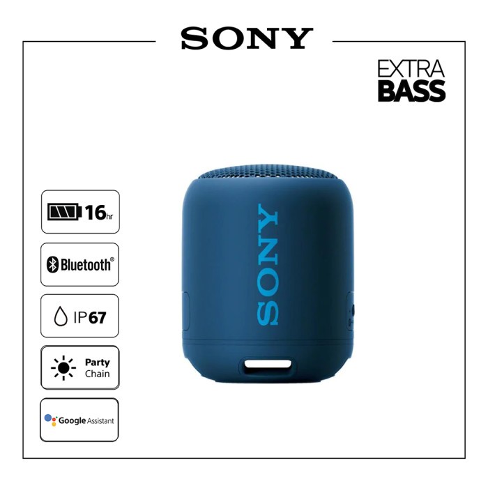 Sony Srs-Xb12 Blue Extra Bass Waterproof Bluetooth Speaker / Xb12