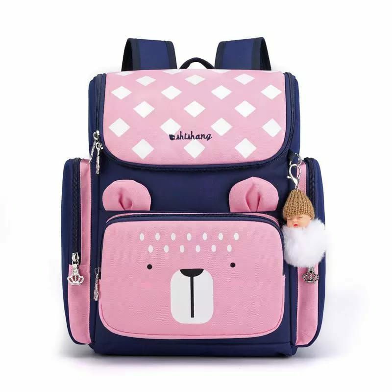 TAS RANSEL ANAK PEREMPUAN POLKA BEAR TAS SEKOLAH (BUKTI KARTUN)