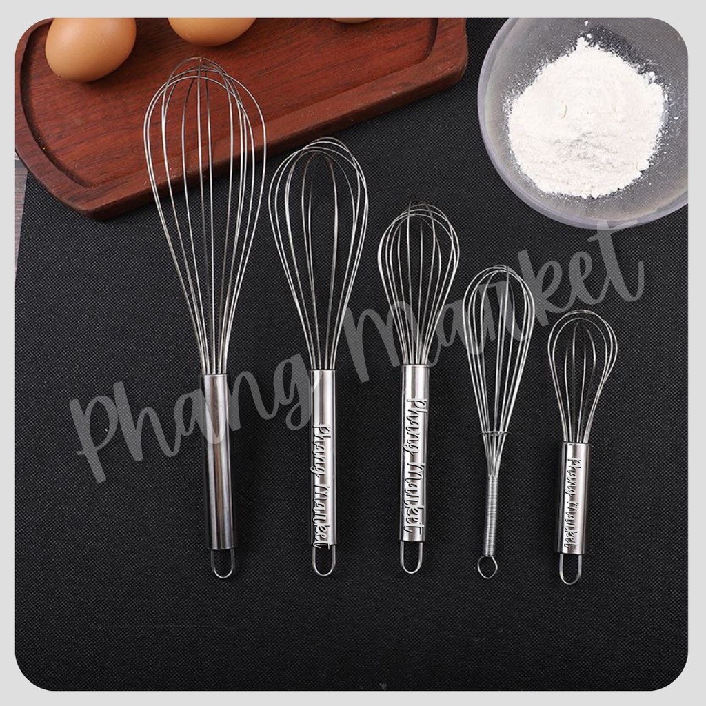 Pengocok Telur Spiral Kawat Stainless Whisk Mixer Adonan Kue Susu Cream Kopi