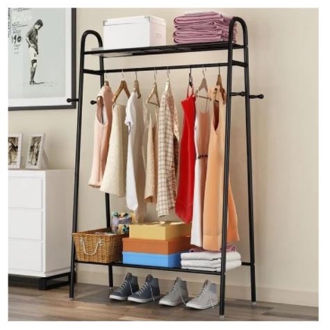 Rak Gantungan Baju Serbaguna Rak Standing 4 Hook Hanger Rack