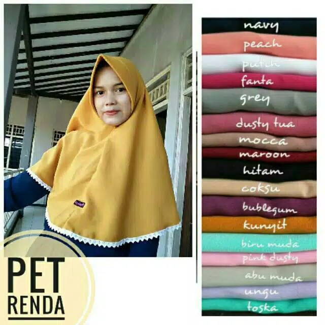 jilbab / Kerudung khimar simple renda ped murah termurah