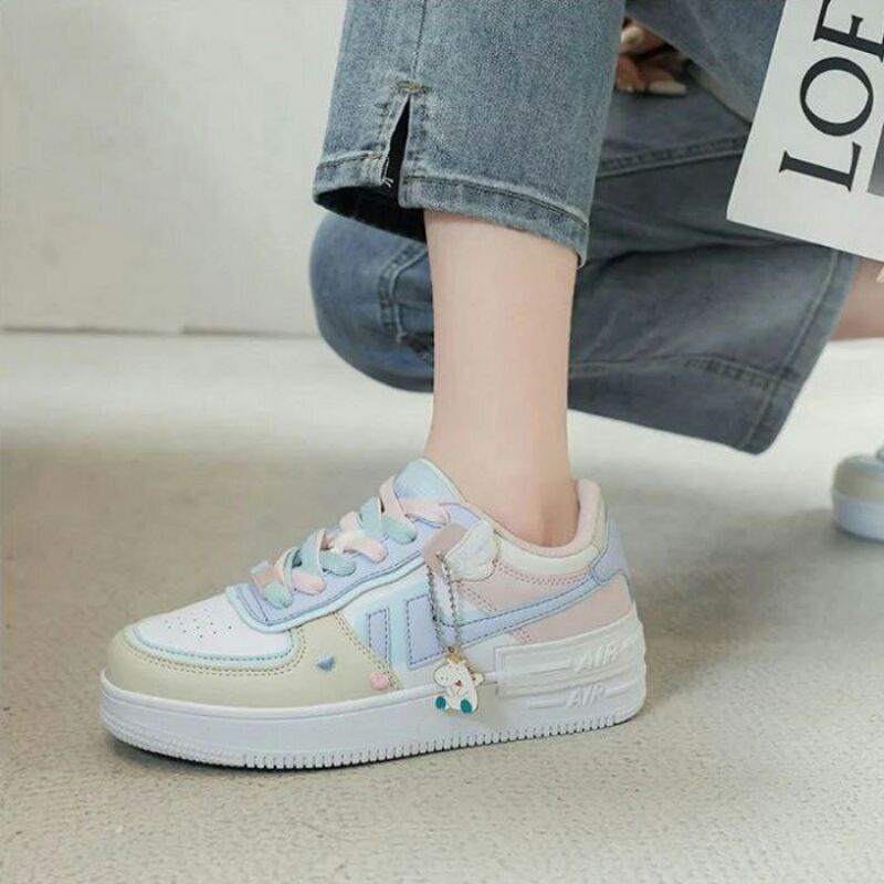 DDS3486 Sneakers Wanita Fashion Import Sepatu Kasual Air Force Shadow Unicorn Shoes Bisa COD (With Box)