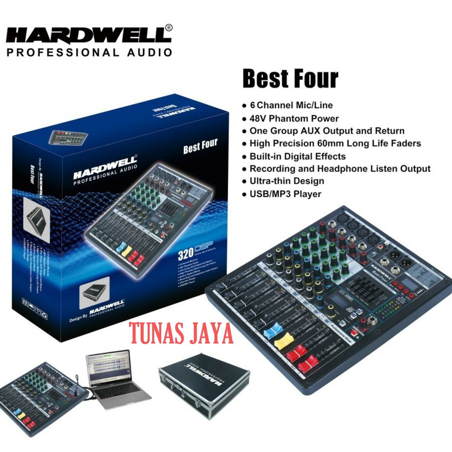 Mixer Hardwell Best Four Original 6 Channel Bluetooth Free Hardcase