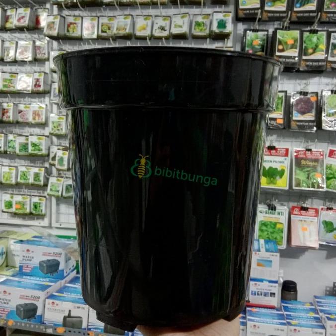 monggo] Pot Bunga Tinggi Eiffel Ukuran 25 cm 25cm Plastik Hitam Tanaman Hias