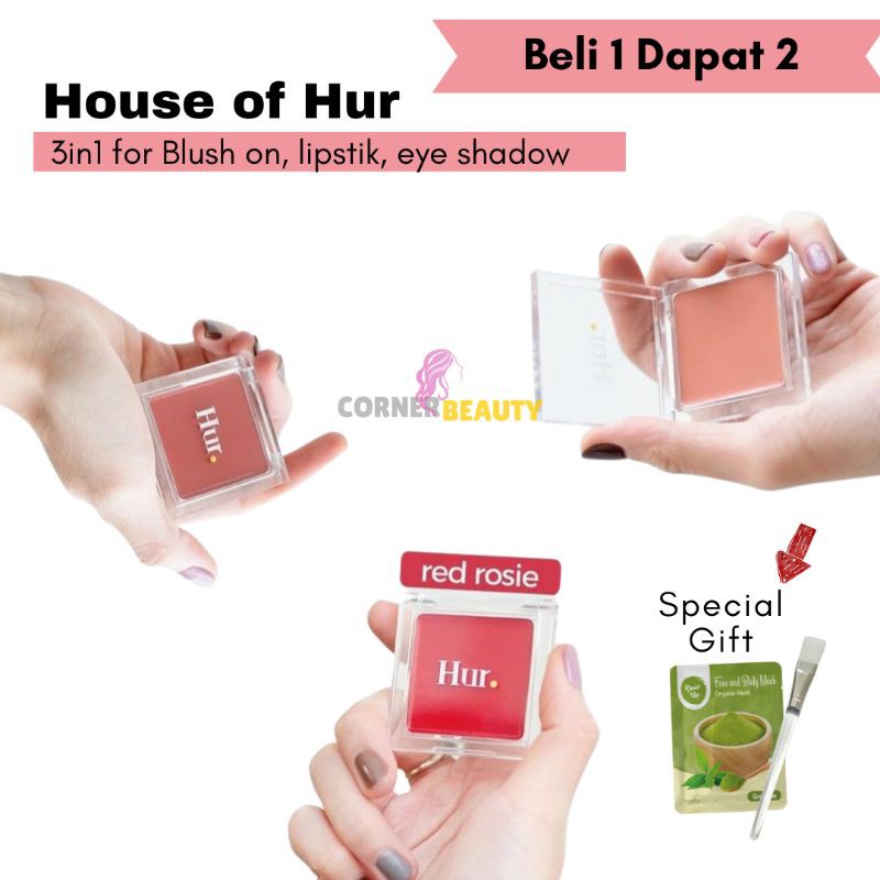 HOUSE OF HUR 3in1 by sunny dahye cheek lip, Lipstik, Blush on,eye shadow,pallet wajah