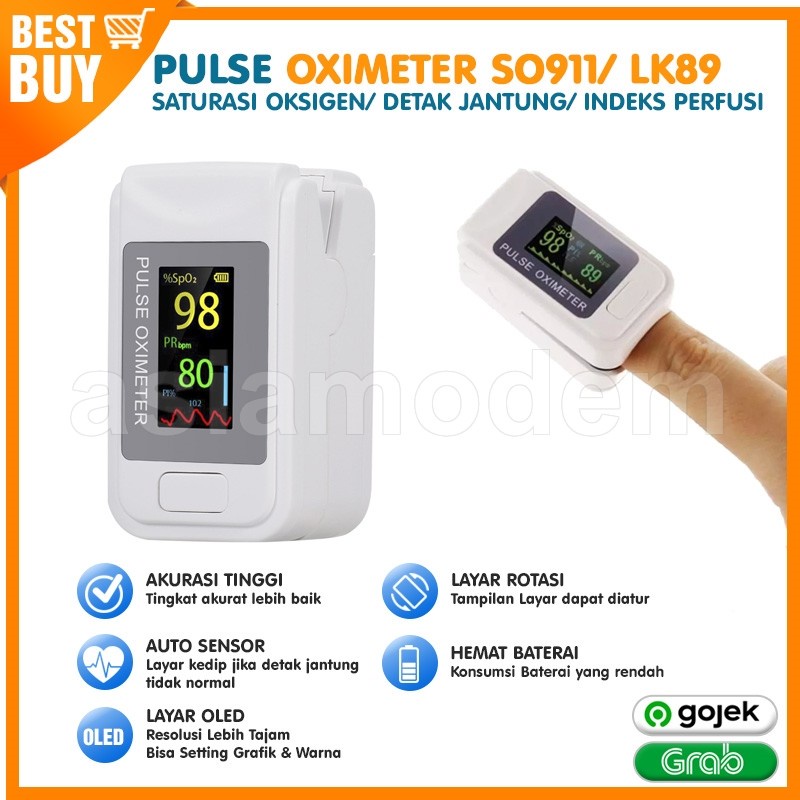OXYMETER Pulse Oximeter Fingertip LK88 LK89 S0911 Alat Pengukur Saturasi Oxygen