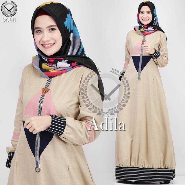 ADILA DRESS Original by Dobu gamis cigaret scuba salur