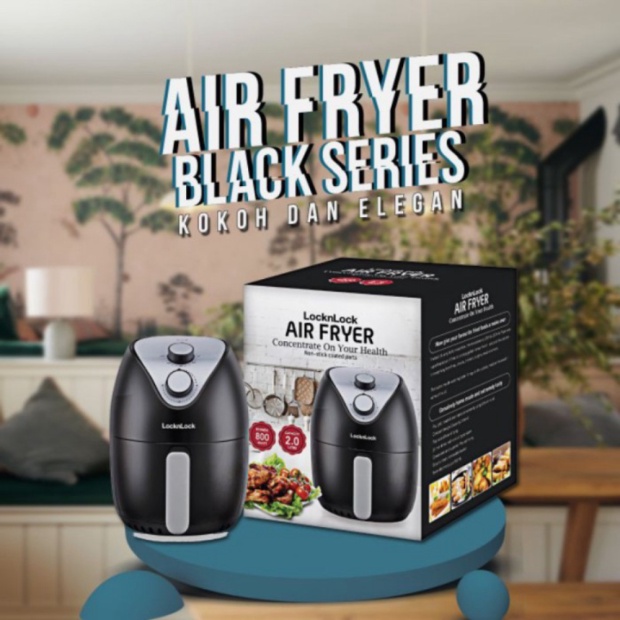 Unik Lock n Lock Air Fryer 2 L black series Berkualitas