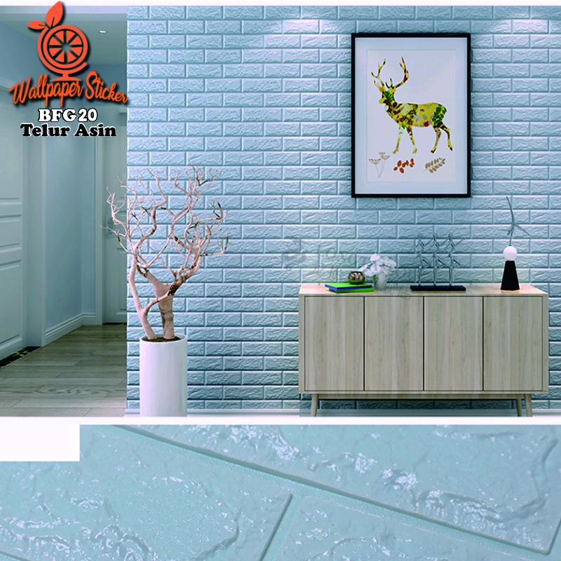 WHI Wallpaper 3D Foam Modern Wallpaper Timbul Wallfoam Dinding Batu Bata Brickfoam Tebal Ukuran 38 x 70cm Elegant