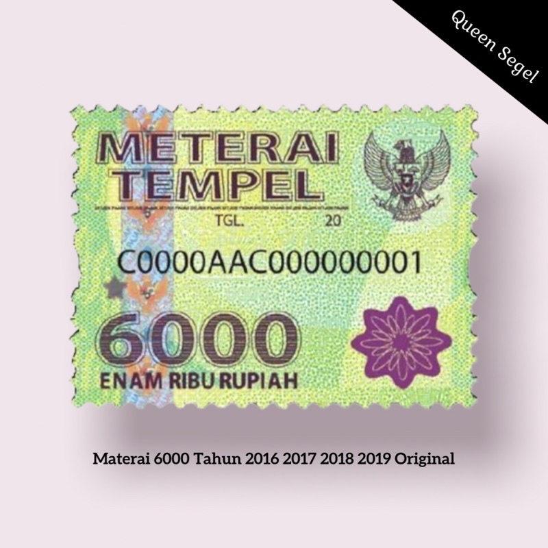 Materai Tempel 6000 Tahun 2014 2015 2016 2017 2018 2019 2020 2021 Matrai Asli Original Pos
