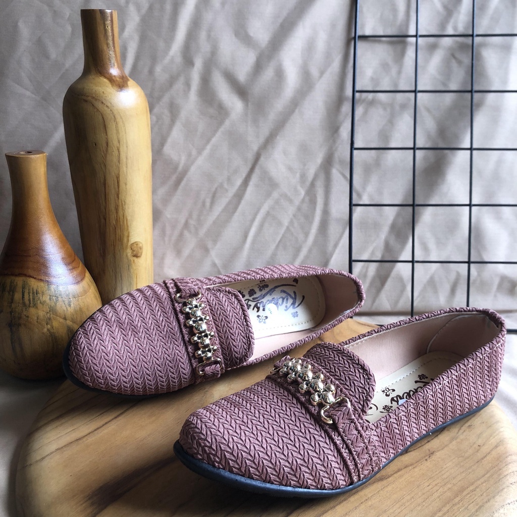 SEPATU FLATSHOES CEWEK RAJUT RANTAI TERLARIS TERCANTIK CASUAL FENI SHOES 2-Salem