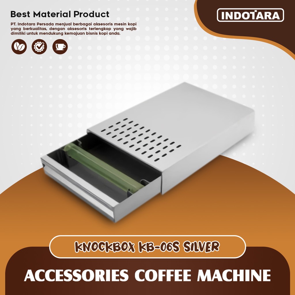 Tempat Ampas Kopi / Coffee Knock Box Drawer - KB06S Silver