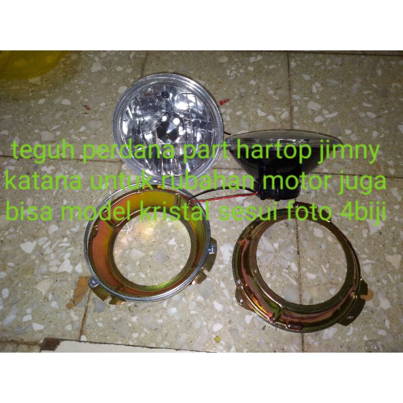 lampu depan jimny katana lampu besar hartop taft gt trooper berikut ring batoknya 1set bulat 7 in la