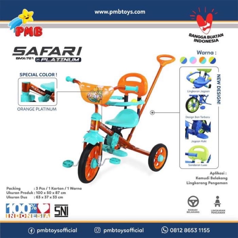 Tricycle PMB BMX 721 Platinum Sepeda Tiga Roda Anak