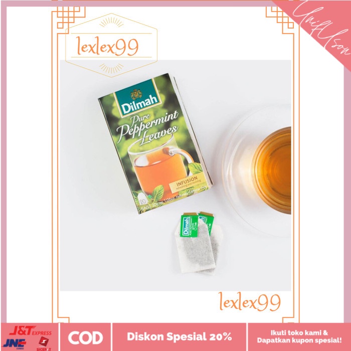 

⭐COD⭐ Dilmah Pure Peppermint Leaves / Naturally Caffeine Free / Tea Bags 20