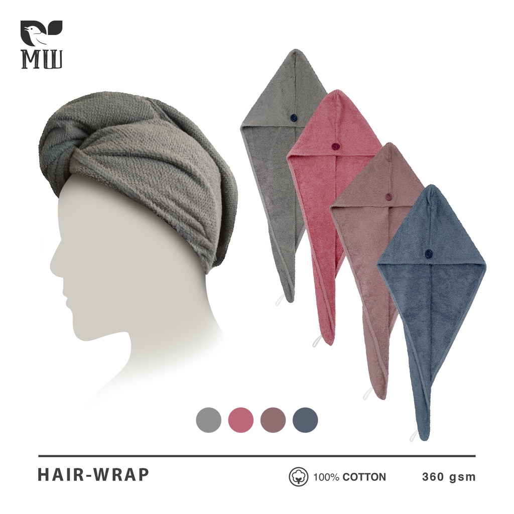 Hair Wrap Morning Whistle Handuk Kepala Dewasa 100% Premium Cotton | Hair Towel | Head Towel