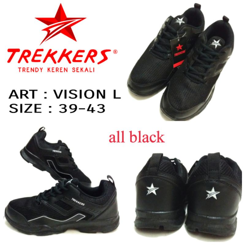 TERBARU SEPATU SNEAKERS DEWASA TREKKERS VISION L WARNA HITAM SIZE 39-43 TERBARU DAN TERMURAH