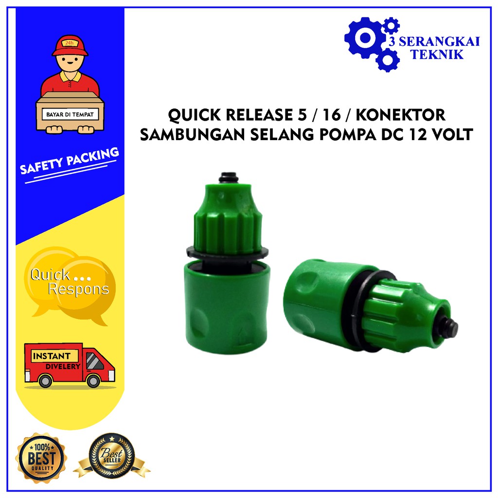 Quick Release 5/16 / Konektor Sambungan Selang Pompa Dc 12 Volt