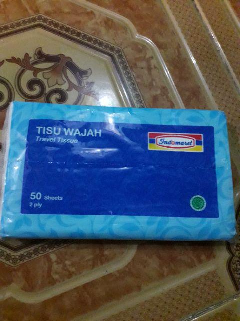 12 Pieces Tisu Wajah Travel Pack Indomaret 50 Sheets 2 Ply / Travel Tissue