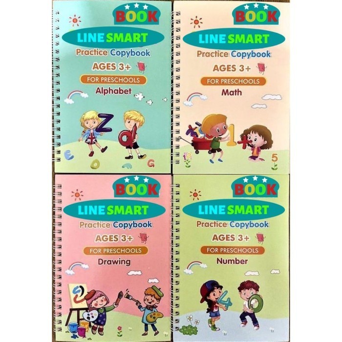 Buku Menggambar Menulis Anak-Anak Pintar Menulis Magic Book Line Smart